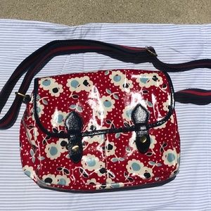 Red, Blue, and White Floral Johnnie B Bag w/ snaps
